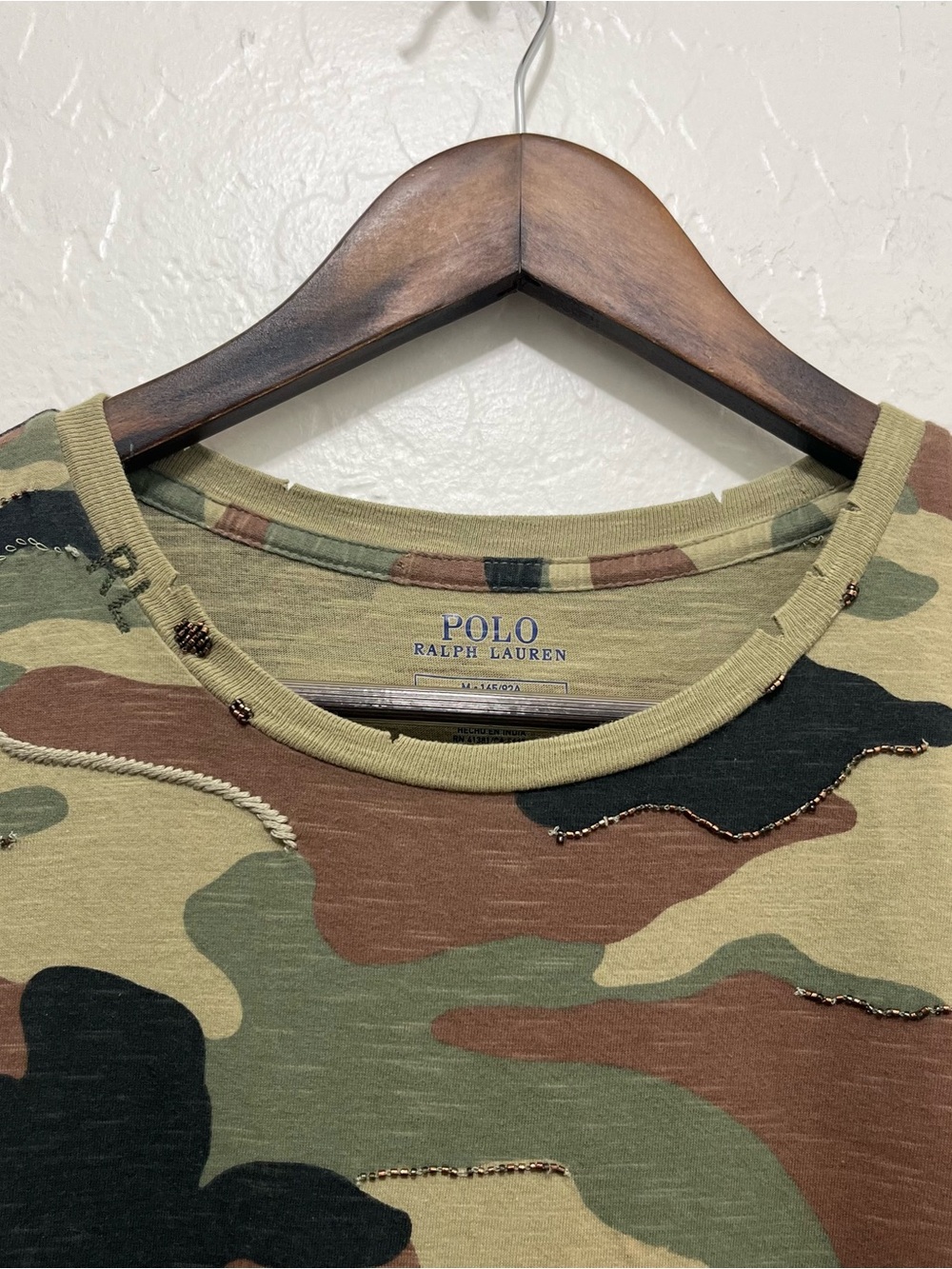 Polo Ralph Lauren Camo Dress Beading & Embroidery Throughout Size M - Picture 2 of 6